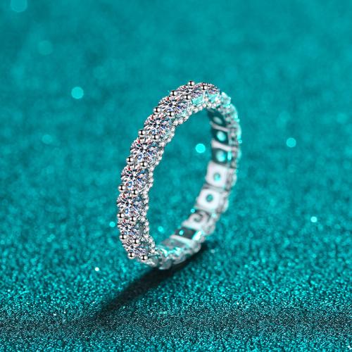 925 Sterling Silver Finger Ring with Moissanite & for woman US Ring .5-9 Sold By PC