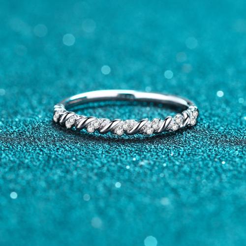 925 Sterling Silver Finger Ring with Moissanite & for woman US Ring .5-9 Sold By PC