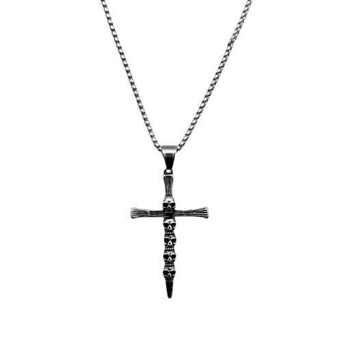 Stainless Steel smycken halsband, 304 rostfritt stål, Cross, mode smycken & Unisex, ursprungliga färgen, Längd 60 cm, Säljs av PC