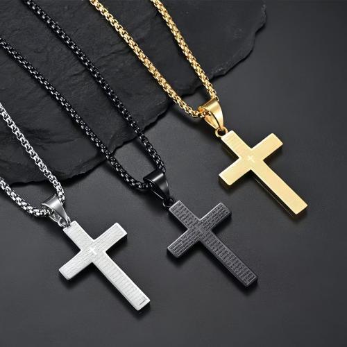 Stainless Steel Jewelry Necklace 304 Stainless Steel Cross fashion jewelry & Unisex Length 60 cm Sold By PC