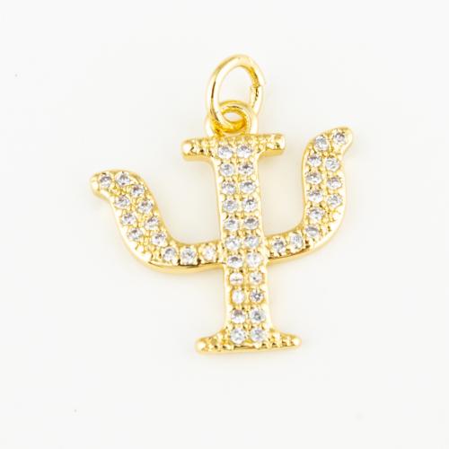 Cubic Zirconia Micro Pave Brass Pendant fashion jewelry & Unisex & micro pave cubic zirconia golden Approx 3mm Sold By PC