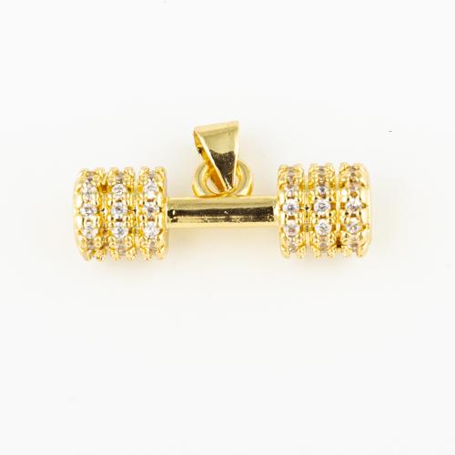 Cubic Zirconia Micro Pave Brass Pendant fashion jewelry & Unisex & micro pave cubic zirconia golden Approx 3mm Sold By PC