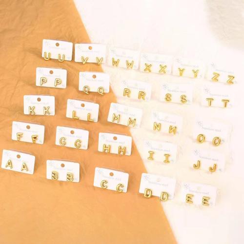 Stainless Steel Stud Earrings 304 Stainless Steel fashion jewelry & for woman golden Sold By PC