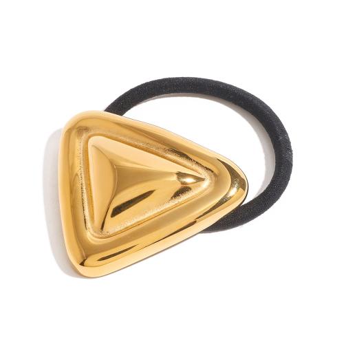 Ponytail Holder 304 Stainless Steel with Rubber Band Triangle fashion jewelry & for woman golden Sold By PC