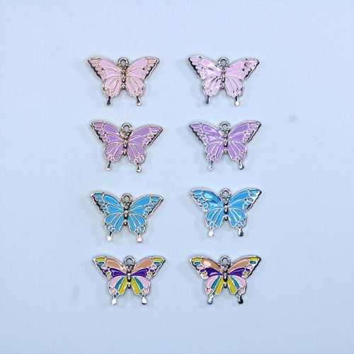 Zinc Alloy Enamel Pendants Butterfly plated DIY nickel lead & cadmium free Approx Sold By Bag