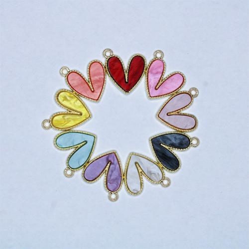 Zinc Alloy Enamel Pendants Heart gold color plated DIY nickel lead & cadmium free Approx Sold By Bag