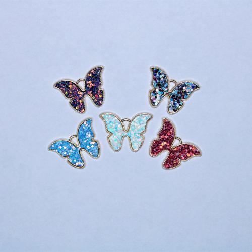 Zinc Alloy Enamel Pendants Butterfly gold color plated DIY nickel lead & cadmium free Approx Sold By Bag