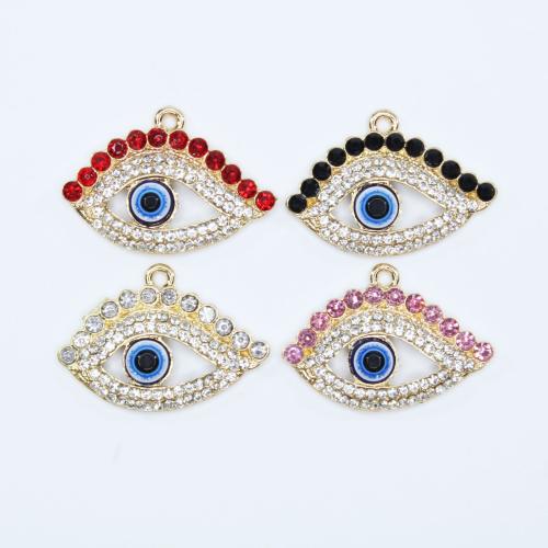 Evil Eye Pendants Zinc Alloy with Resin plated DIY & with rhinestone nickel lead & cadmium free Approx Sold By Bag