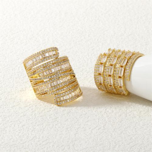 Cubi Circonia Micro Pave anello in ottone, placcato color oro, stili diversi per la scelta & Micro spianare cubic zirconia & per la donna, nessuno, assenza di nichel,piombo&cadmio, Venduto da PC