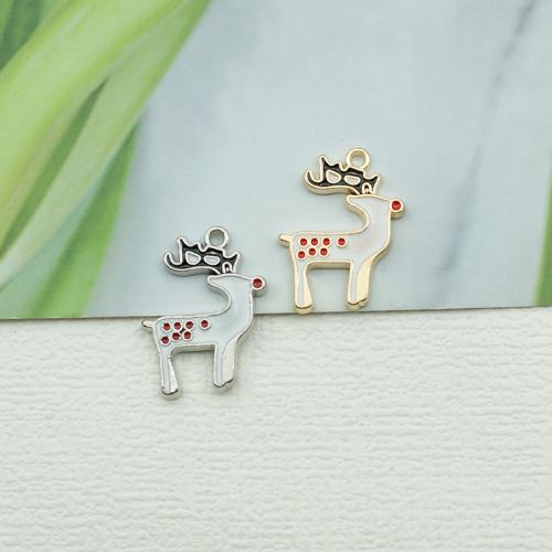 Zinc Alloy Enamel Pendants Deer plated DIY nickel lead & cadmium free Sold By Bag