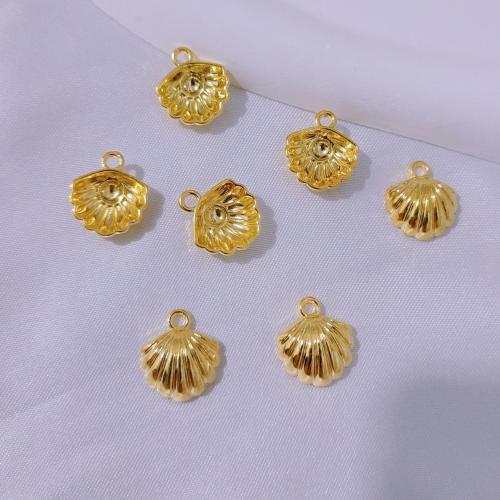 Zinc Alloy Pendants Shell gold color plated DIY nickel lead & cadmium free Sold By Bag