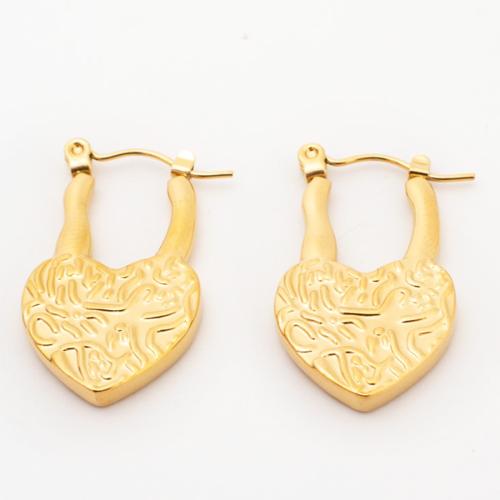 Stainless Steel Lever Back Earring 304 Stainless Steel Heart Vacuum Ion Plating fashion jewelry & for woman Sold By Pair