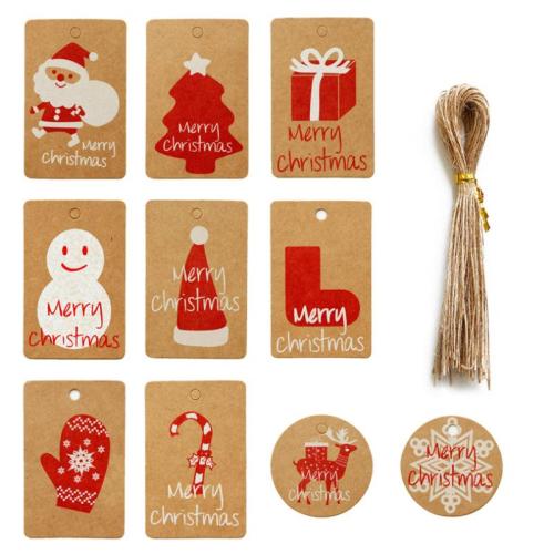 Christmas Decoration Paper with Cotton Thread & Linen Christmas Design & DIY Sold By Set