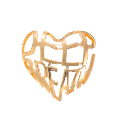 Zinc Alloy Brocher, Heart, forgyldt, for kvinde, flere farver til valg, Solgt af PC