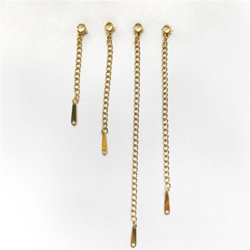 Stainless Steel Extender Chain 304 Stainless Steel plated & DIY golden Sold By PC