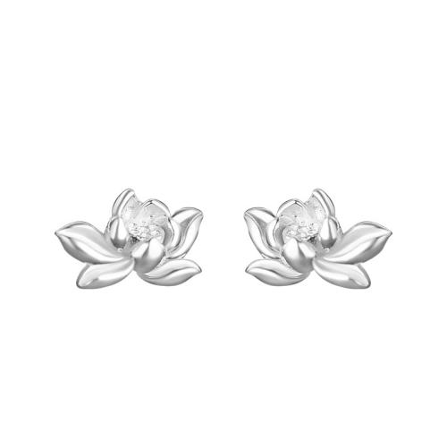 925 Sterling Silver Stud Earrings fashion jewelry & for woman silver color Sold By Pair