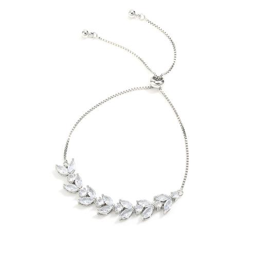 Cilindrata Zircone Bracciale in ottone micro pavimenta, Micro spianare cubic zirconia & per la donna, nessuno, Venduto da PC