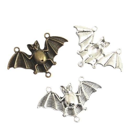 Animal Zink legering Stik, Zinc Alloy, Bat, forgyldt, du kan DIY & 2/1 loop, flere farver til valg, 30x48mm, 20pc'er/Bag, Solgt af Bag