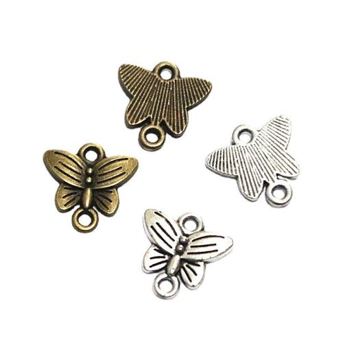 Conector de liga de zinco animal, Borboleta, banhado, DIY & laço de 1/1, Mais cores pare escolha, 14x14.50mm, 100PCs/Bag, vendido por Bag