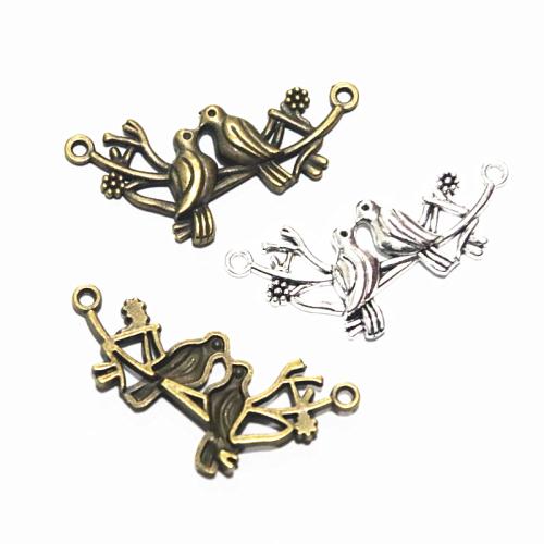 Animal Zinc Alloy Connector Bird plated DIY & 1/1 loop Sold By Bag