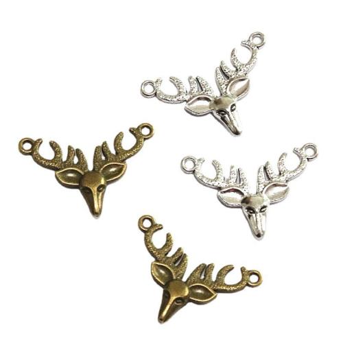 Animal Zinc Alloy Connector Deer plated DIY & 1/1 loop Sold By Bag