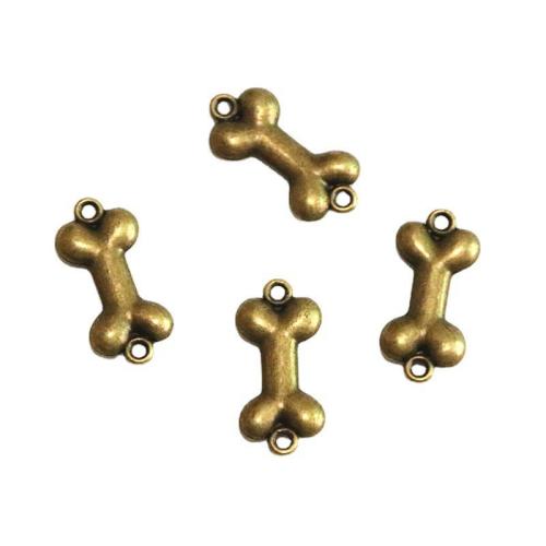 Conector de liga de zinco, Osso, banho de cor bronze antigo, DIY & laço de 1/1, 22.70x10.80mm, 100PCs/Bag, vendido por Bag