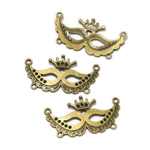 Zinc Alloy Connector Mask antique bronze color plated DIY & 2/2 loop Sold By Bag