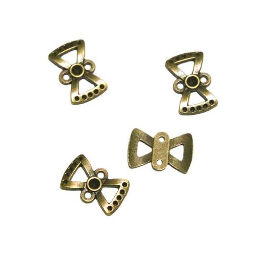 Bowknot Zinc Alloy priključak, Cink Alloy, antička brončana boja pozlaćen, možete DIY & 1/1 petlje, 10x15.20mm, 100računala/Torba, Prodano By Torba