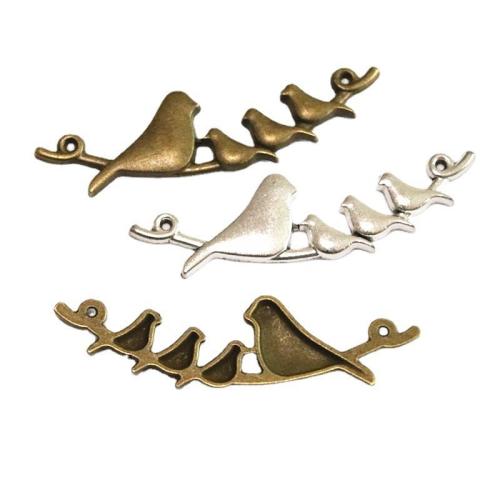 Animal Zinc Alloy Connector Bird plated DIY & 1/1 loop Sold By Bag