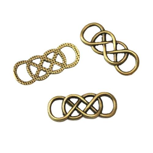 Conector de liga de zinco, banho de cor bronze antigo, DIY & laço de 1/1, 32.80x12.60mm, 50PCs/Bag, vendido por Bag