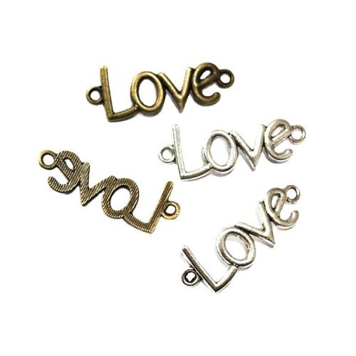 Letter Zinc Alloy Connector Alphabet Letter plated DIY & 1/1 loop Sold By Bag