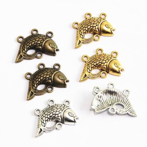 Animal Zinc Alloy Connector Fish plated DIY & 3/1 loop Sold By Bag