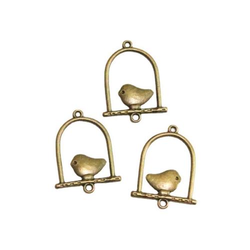 Forbindelse til zinklegering, Zinc Alloy, Bird, antik bronze farve forgyldt, du kan DIY & 1/1 løkke, 32x25mm, 60pc'er/Bag, Solgt af Bag