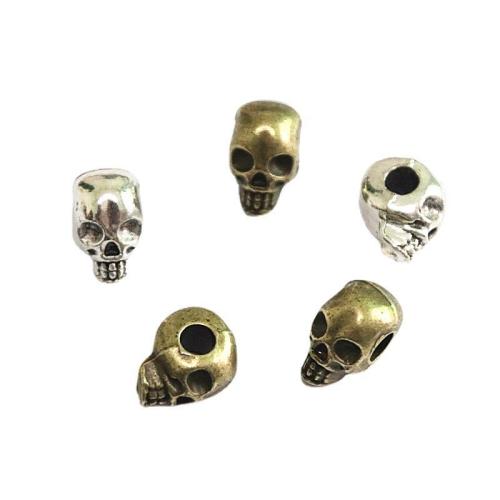 Zink Alloy Smycken Pärlor, Skull, plated, DIY, fler färger för val, 13x8x10mm, 60PC/Bag, Säljs av Bag