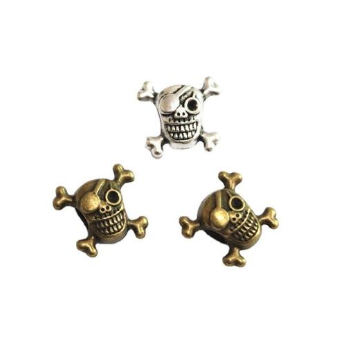 Zinc Alloy Jewelry Beads Skull plated DIY Sold By Bag