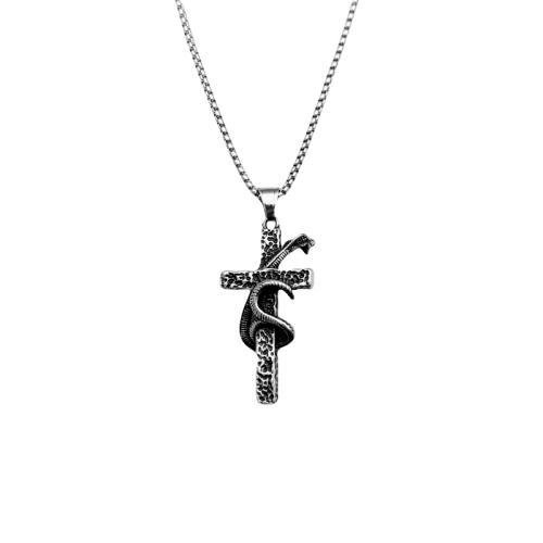 Stainless Steel Jewelry Necklace 304 Stainless Steel Cross fashion jewelry & Unisex original color Length 60 cm Sold By PC