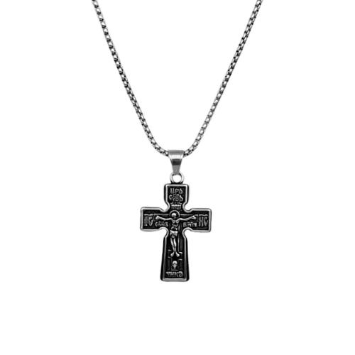 Stainless Steel Jewelry Necklace 304 Stainless Steel Cross fashion jewelry & Unisex original color Length 60 cm Sold By PC