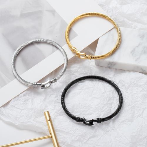 Nerūdijančio plieno Bangle, 304 Nerūdijantis plienas, Bižuterijos & unisex, daugiau spalvų pasirinkimas, Pardavė PC