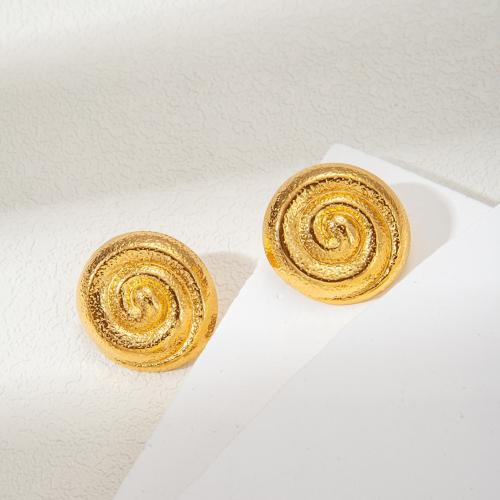 Stainless Steel Stud Earrings 304 Stainless Steel fashion jewelry & for woman golden Sold By Pair