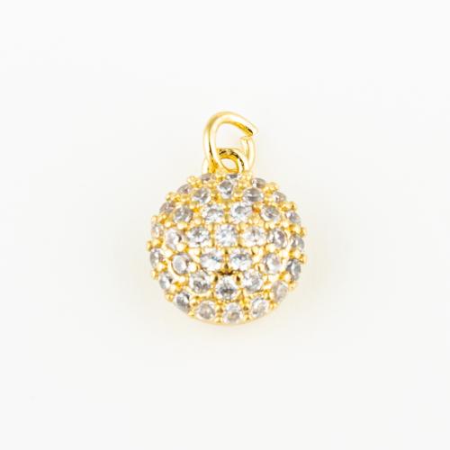 Cubic Zirconia Micro Pave Brass Pendant fashion jewelry & Unisex & micro pave cubic zirconia golden Approx 3mm Sold By PC