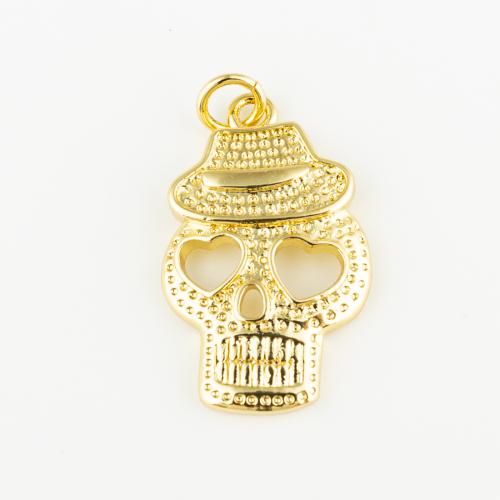 Mässing Smycken Hängen, Skull, mode smycken & Unisex, gyllene, 24x15mm, Hål:Ca 3mm, Säljs av PC