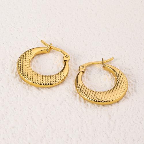 Stainless Steel Lever Back Earring 304 Stainless Steel 18K gold plated fashion jewelry & for woman golden 21mm Sold By Pair