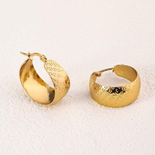 Stainless Steel Lever Back Earring 304 Stainless Steel 18K gold plated fashion jewelry & for woman golden 29mm Sold By Pair