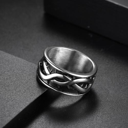 Vinger Ring in edelstaal, 304 roestvrij staal, silver plated, verschillende grootte voor keus & voor de mens, meer kleuren voor de keuze, Verkocht door PC