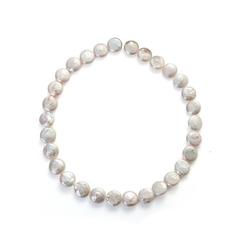 Coin odlad sötvattenspärla pärlor, Freshwater Pearl, DIY & olika storlek för val, vit, Såld Per Ca 36 cm Strand