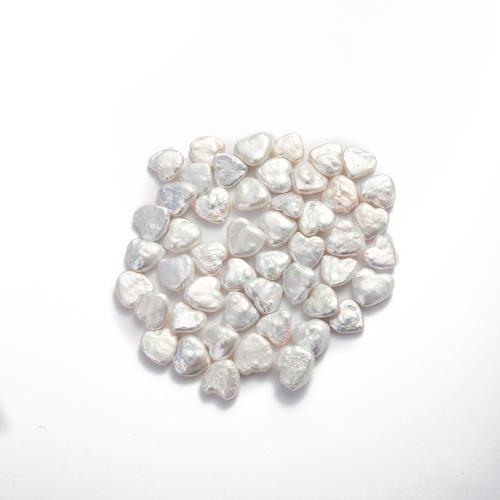 Natural Freshwater Pearl Loose Beads Heart DIY white 11mm Sold By PC