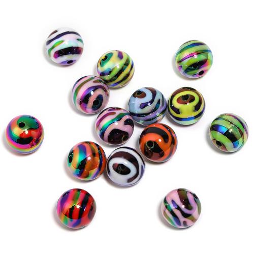 Acrylic Jewelry Beads Round DIY mixed colors Sold By Bag