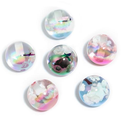 Perle acrylique, Rond, DIY, couleurs mélangées, 20mm, 25PC/sac, Vendu par sac