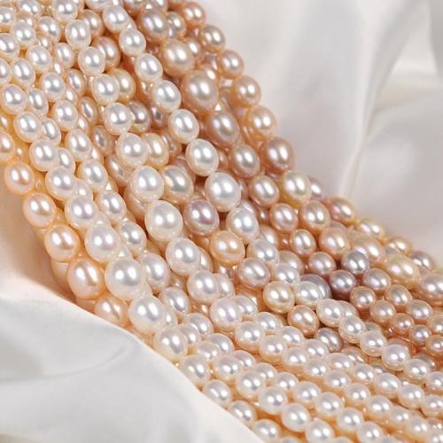 Rice Kulturan Slatkovodni Pearl perle, Riža, možete DIY, više boja za izbor, about:3mm-9mm, Prodano Per Približno 40 cm Strand