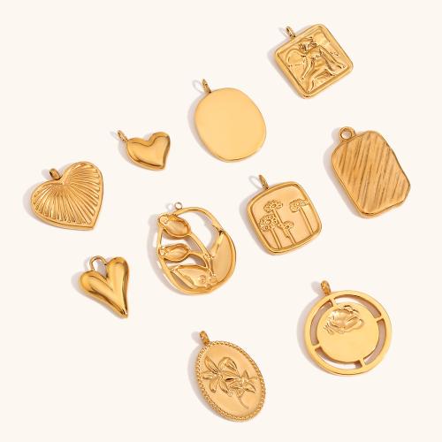 Stainless Steel Pendants 304 Stainless Steel 18K gold plated DIY Sold By PC